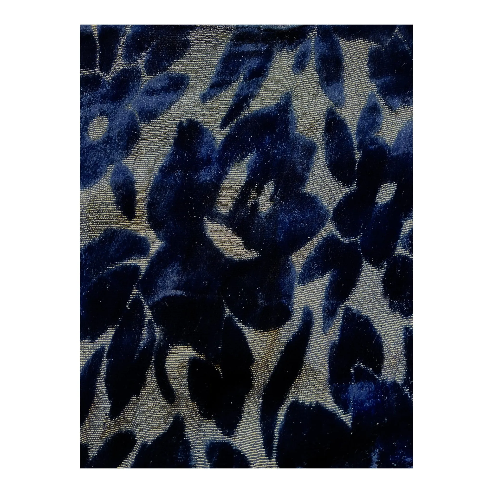 1920's Luxurious Blue Floral Cut Velvet Gown