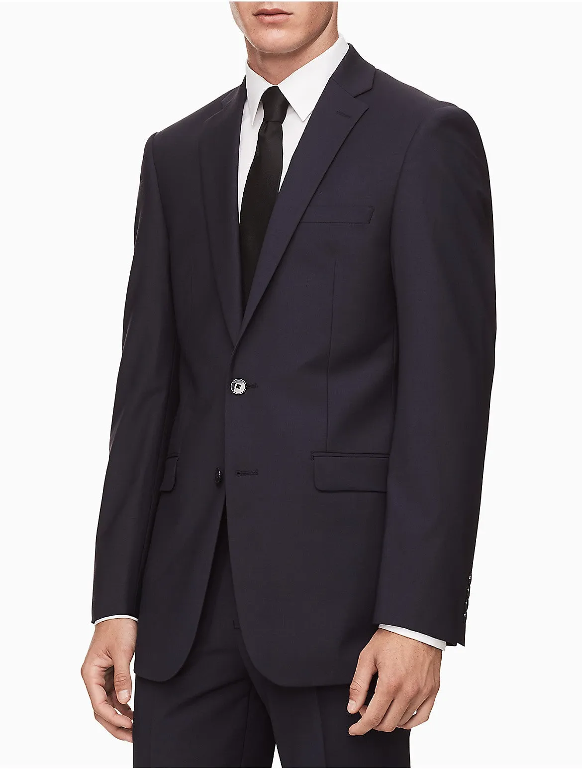 Calvin Klein Mens Skinny fit Suit Jacket Blazer 42 L Blue Solid Stretch