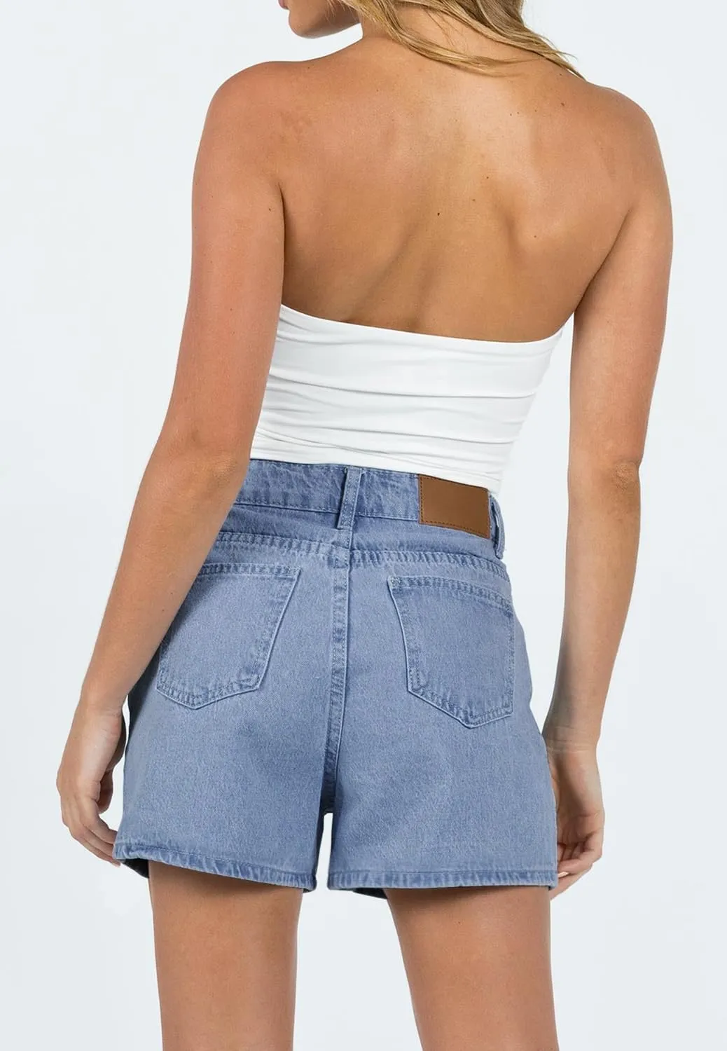 CHICZONE Womens Mid-High Waisted Ripped Denim Jean Shorts Cutoff Stretchy Summer Hot Short Pants