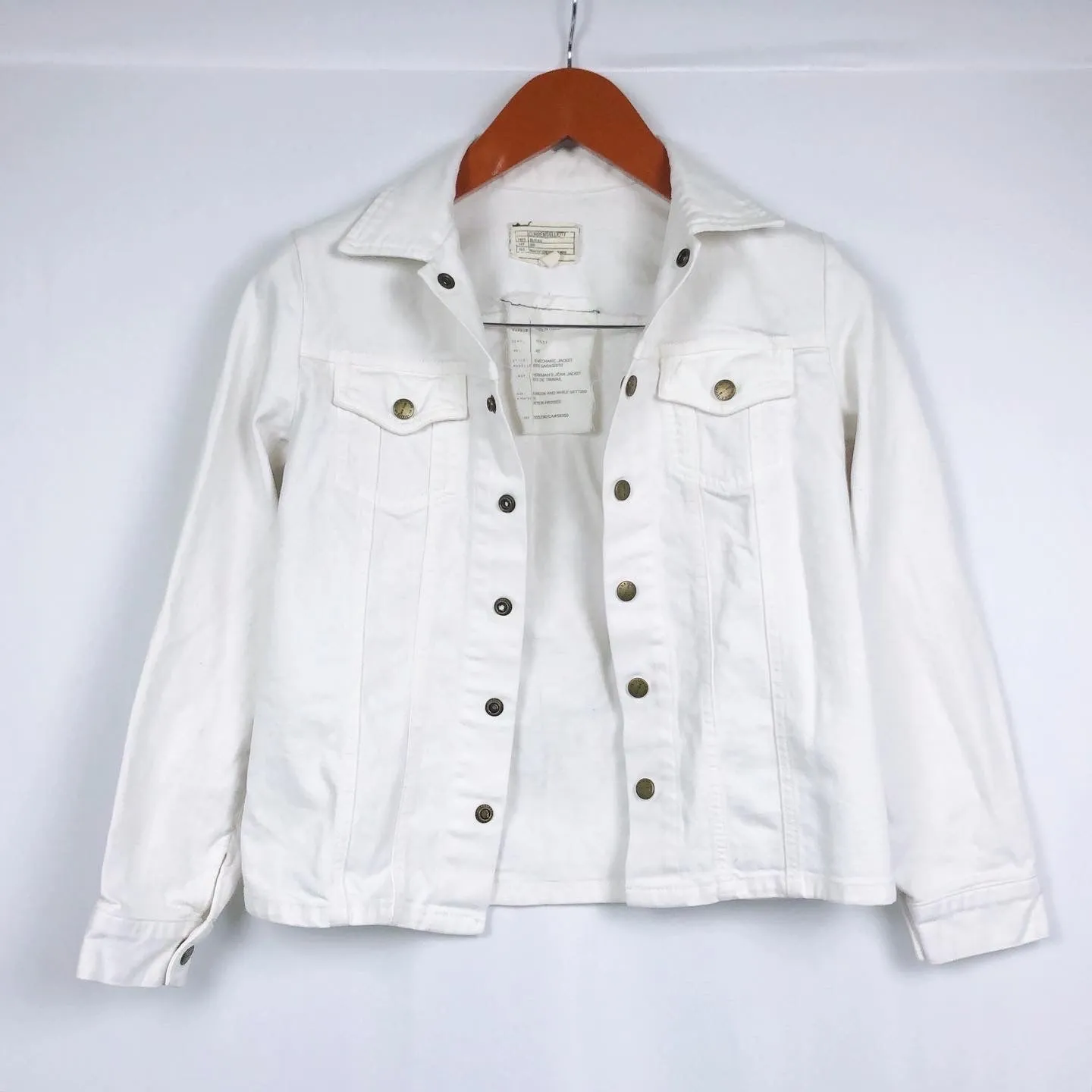 Current Elliott Cropped White Denim Jacket