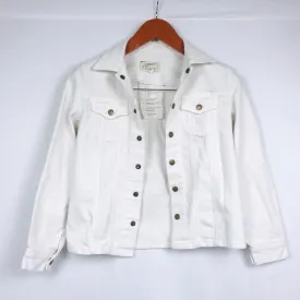 Current Elliott Cropped White Denim Jacket