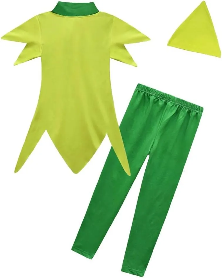 Dressy Daisy Peter Pan Costume with Hat for Infant Toddler & Little Boys Halloween Dress Up Outfit Set Size 18 Months to 14
