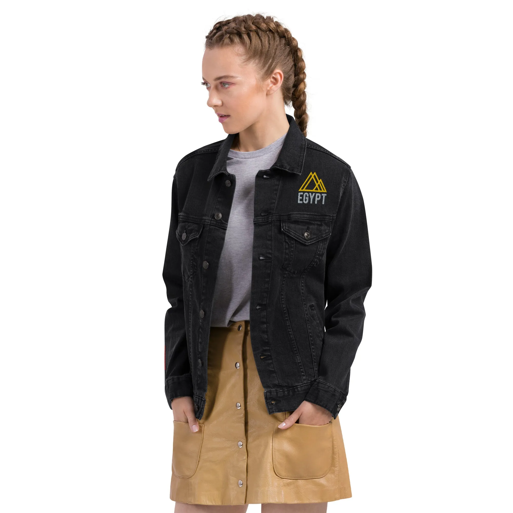 EGYPT Unisex Denim Jacket (Black)