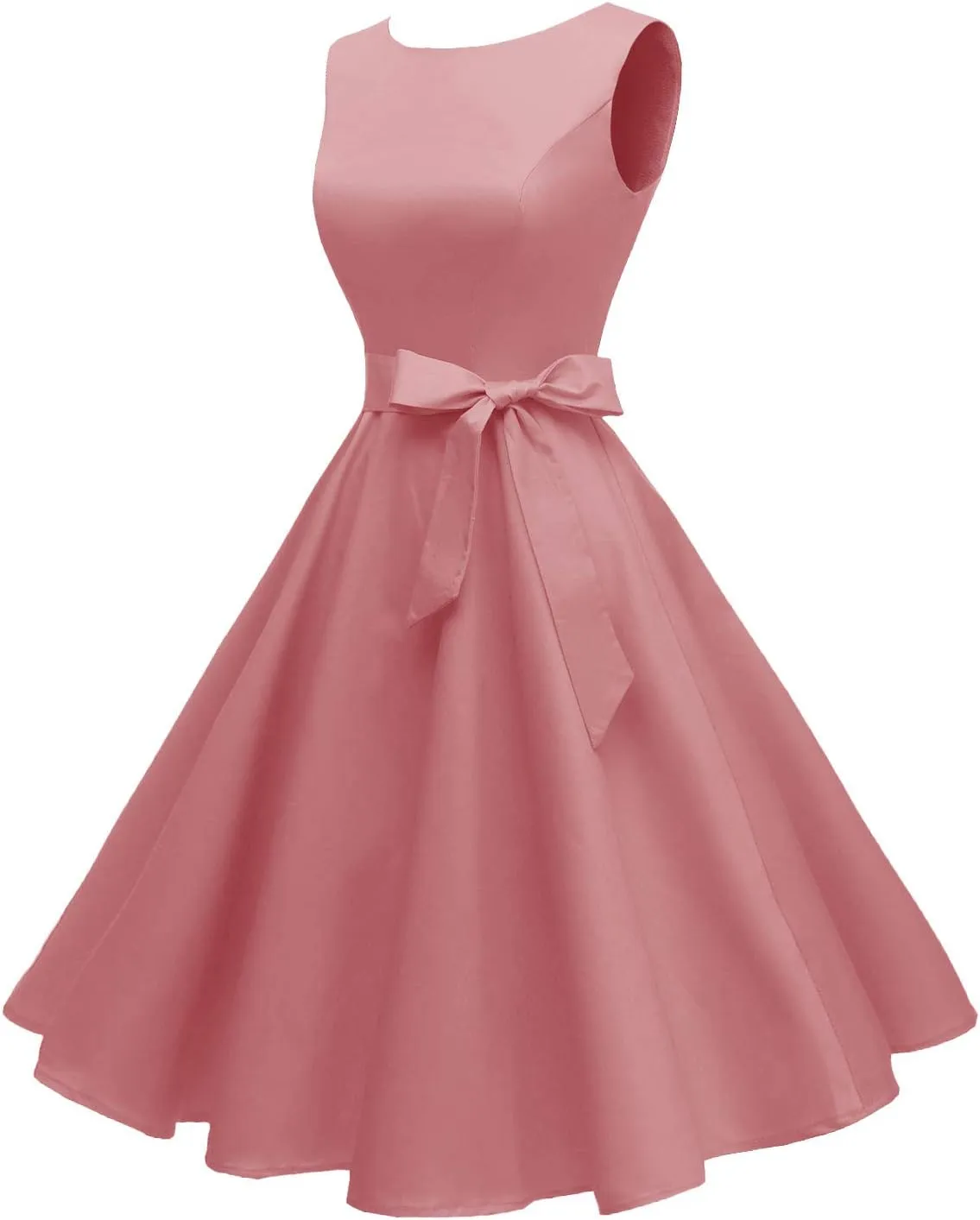 Hanpceirs Women's Boatneck Sleeveless Swing Vintage 1950s Cocktail Dress New