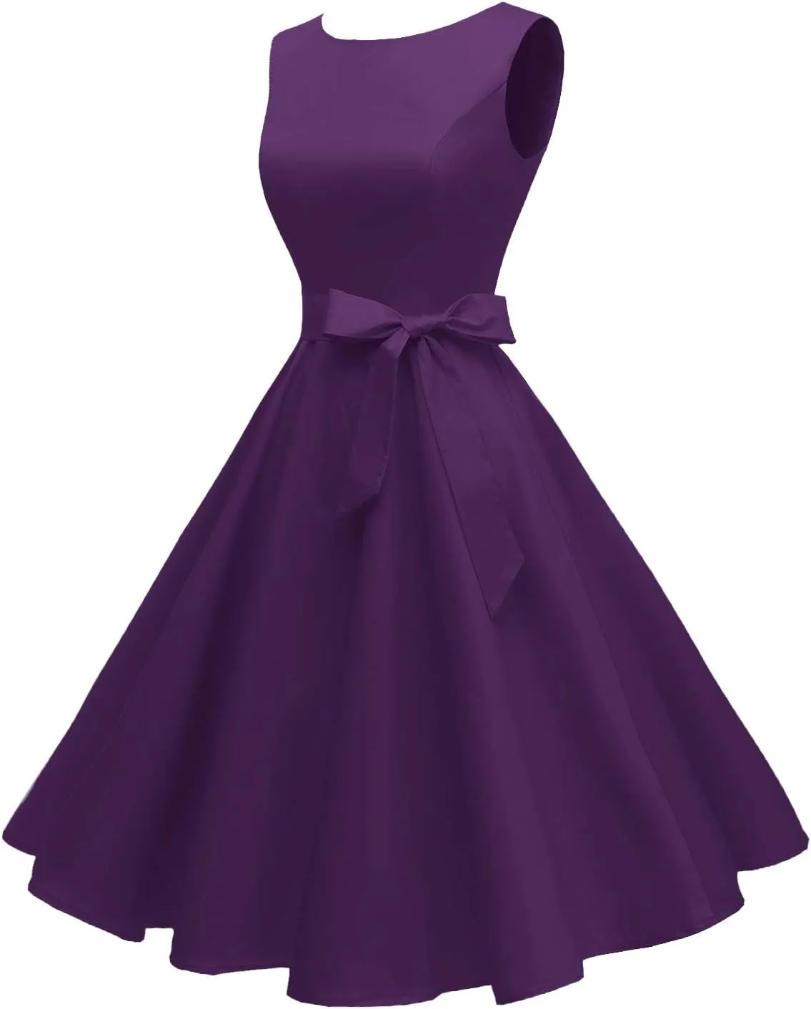 Hanpceirs Women's Boatneck Sleeveless Swing Vintage 1950s Cocktail Dress New