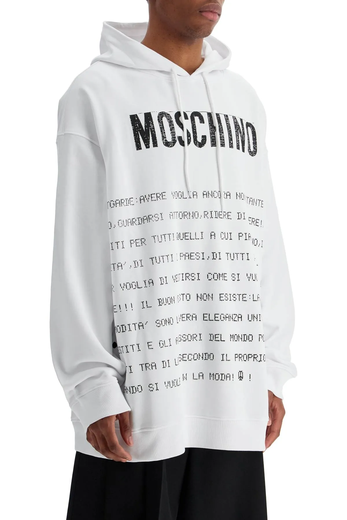 hooded sweatshirt with letter A1707 0228 MULTI WHITE