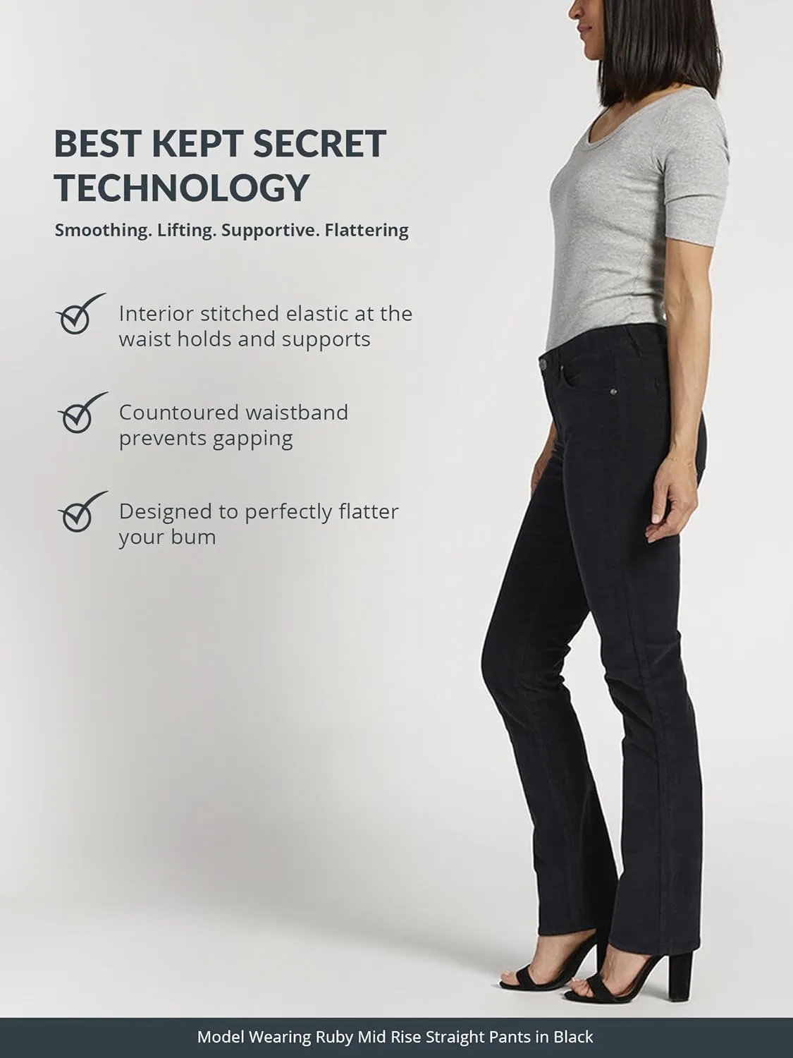 JAG Women's Plus Size Ruby Mid Rise Straight Leg Pants-Legacy