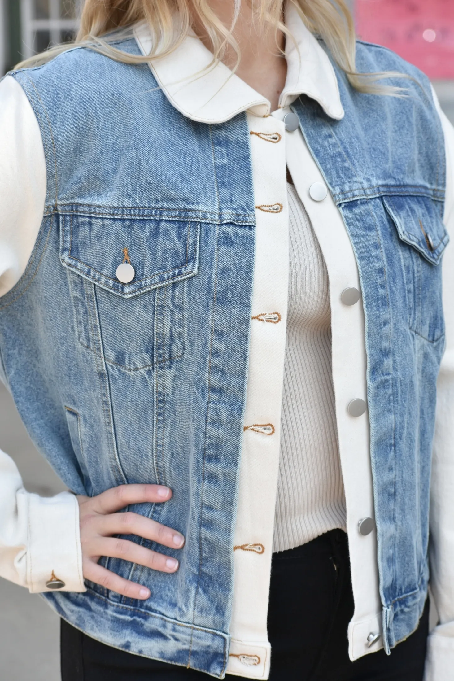 Jaxon Color Block Denim Jacket