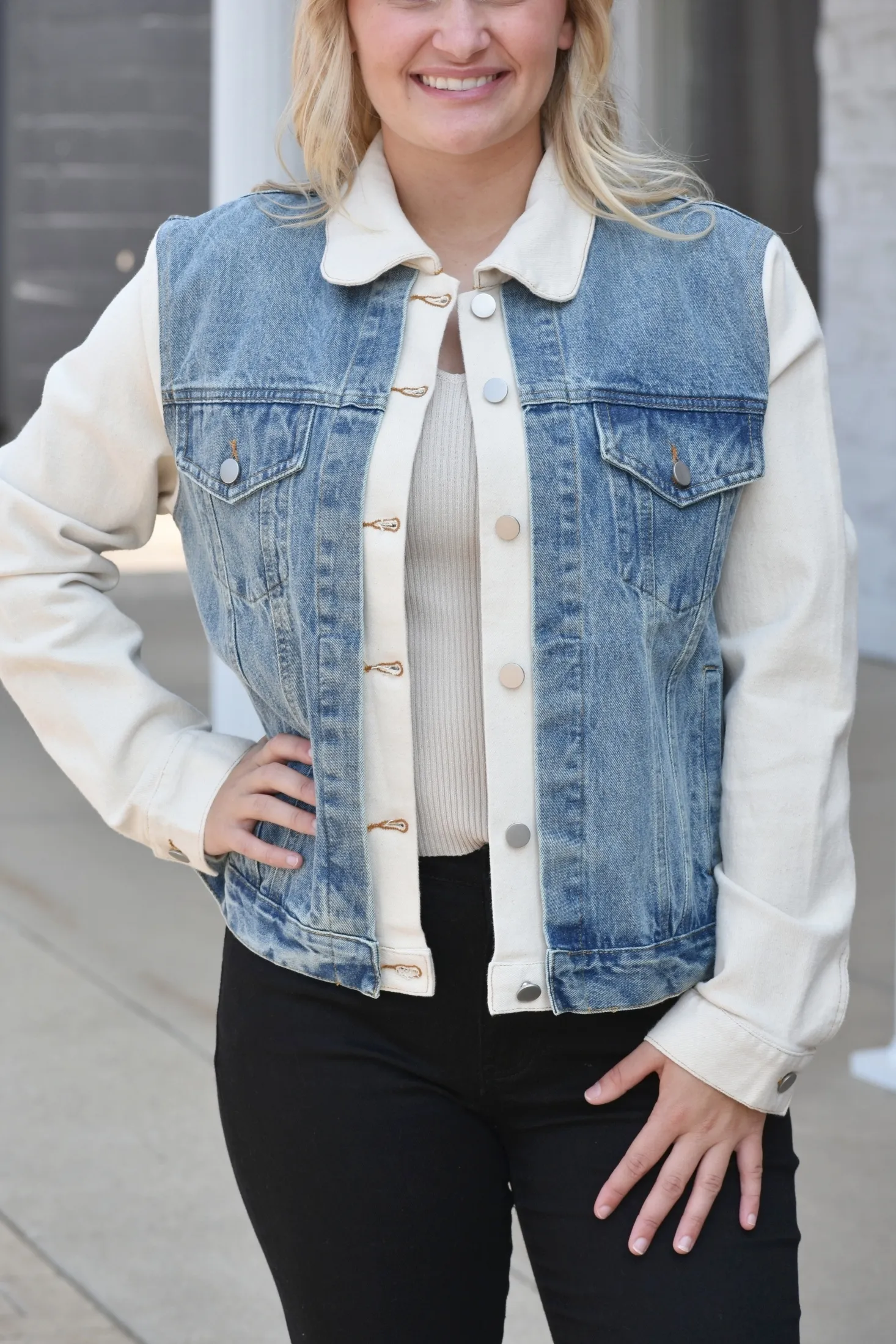 Jaxon Color Block Denim Jacket