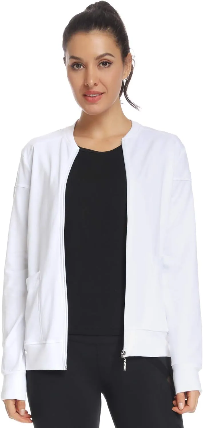 JEYONG Women's Zip Front Warm-Up Jacket