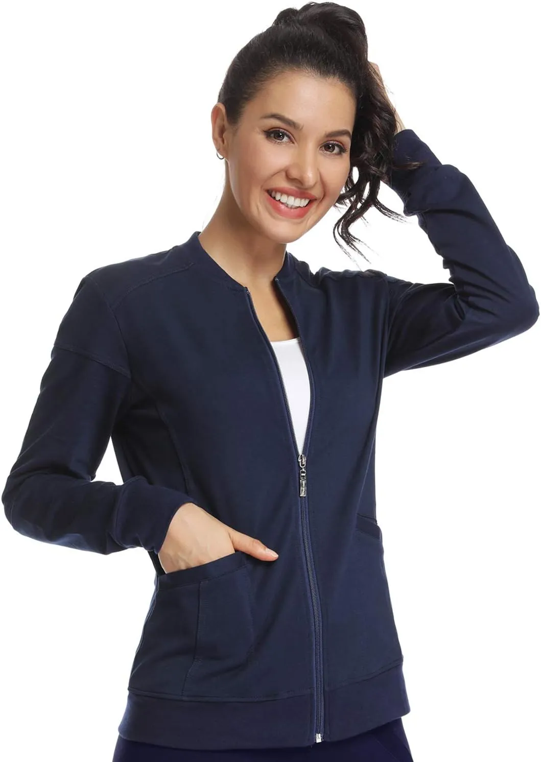 JEYONG Women's Zip Front Warm-Up Jacket