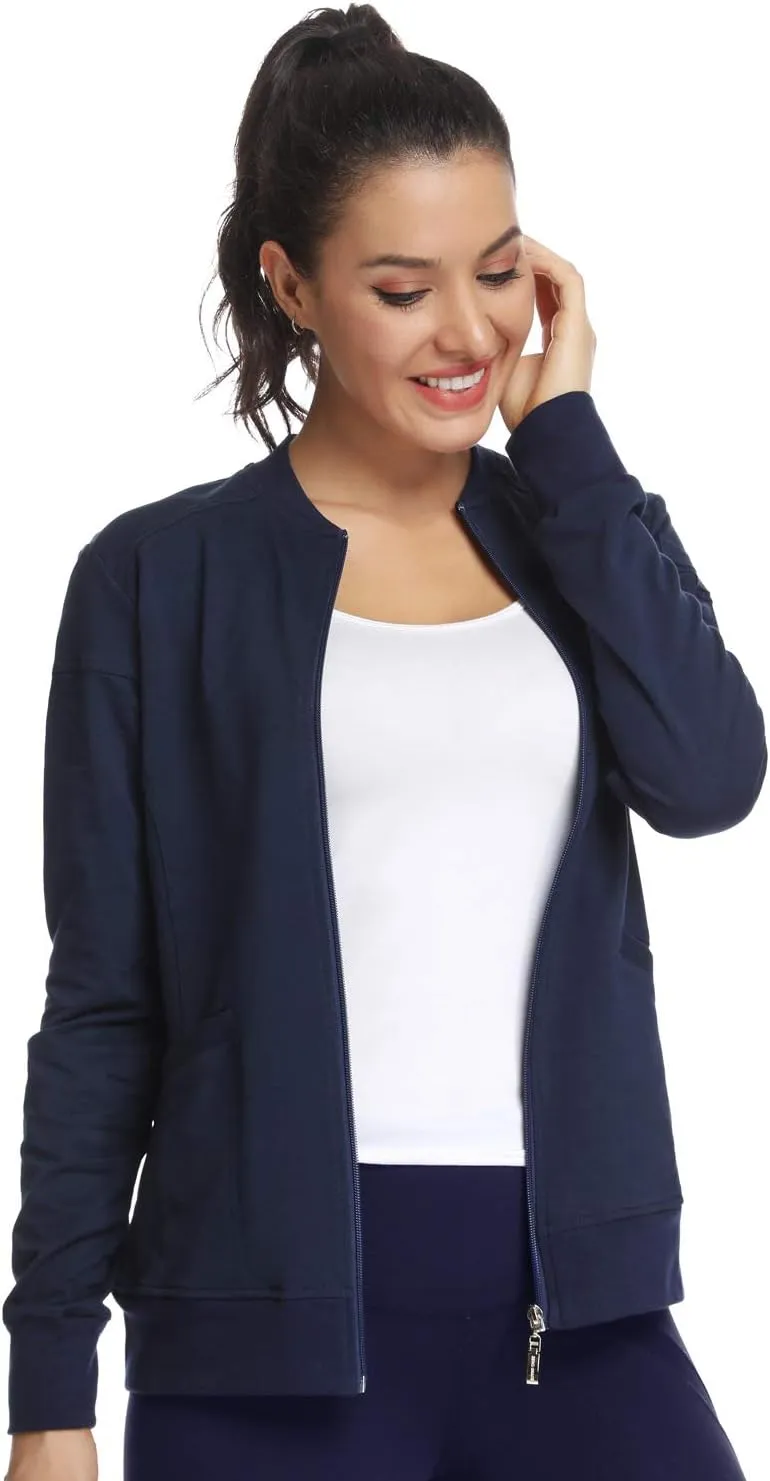 JEYONG Women's Zip Front Warm-Up Jacket