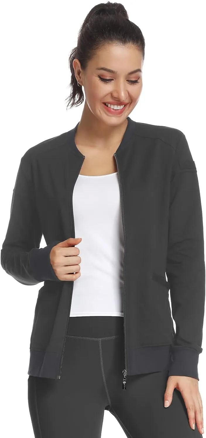 JEYONG Women's Zip Front Warm-Up Jacket