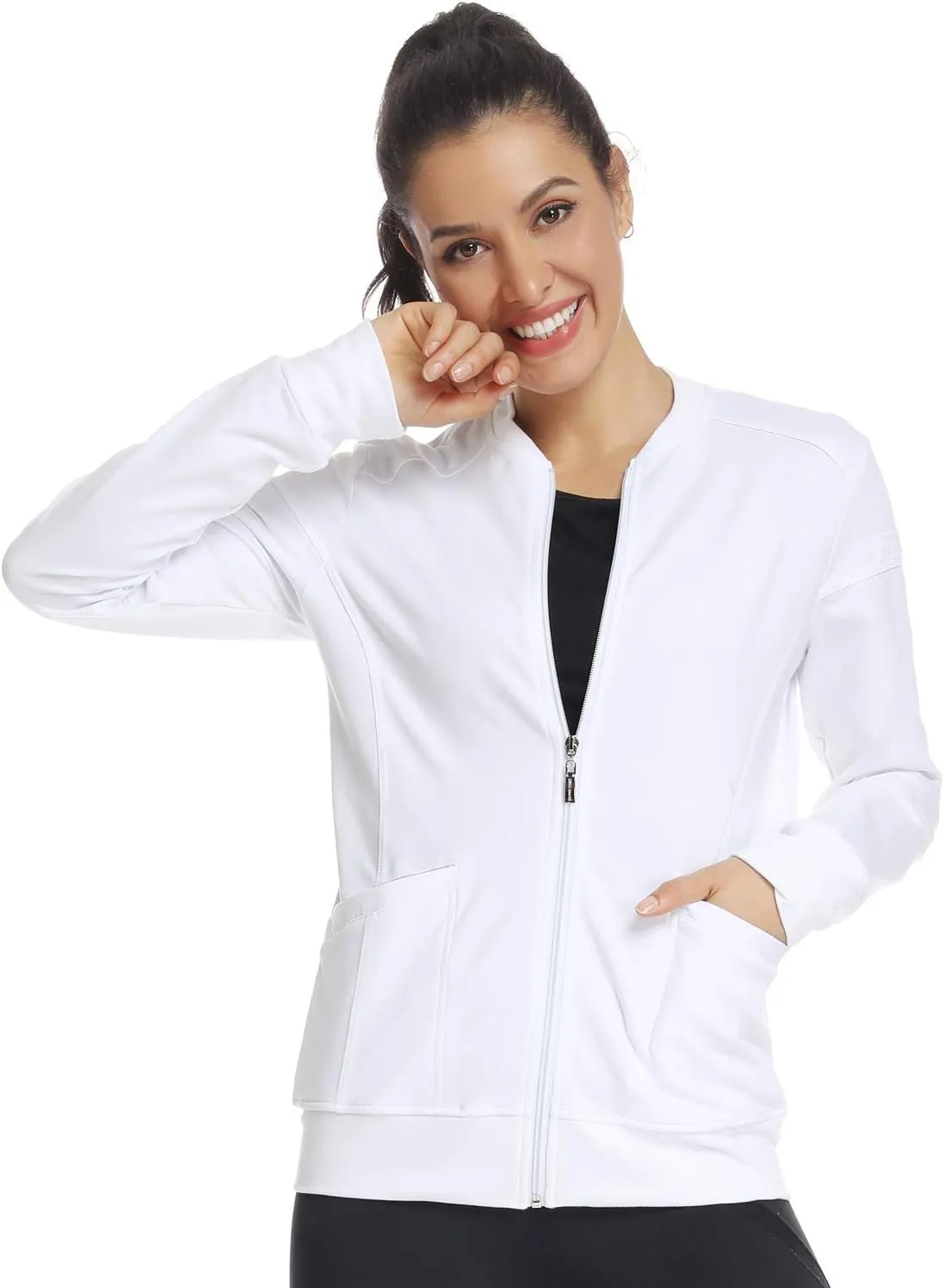 JEYONG Women's Zip Front Warm-Up Jacket
