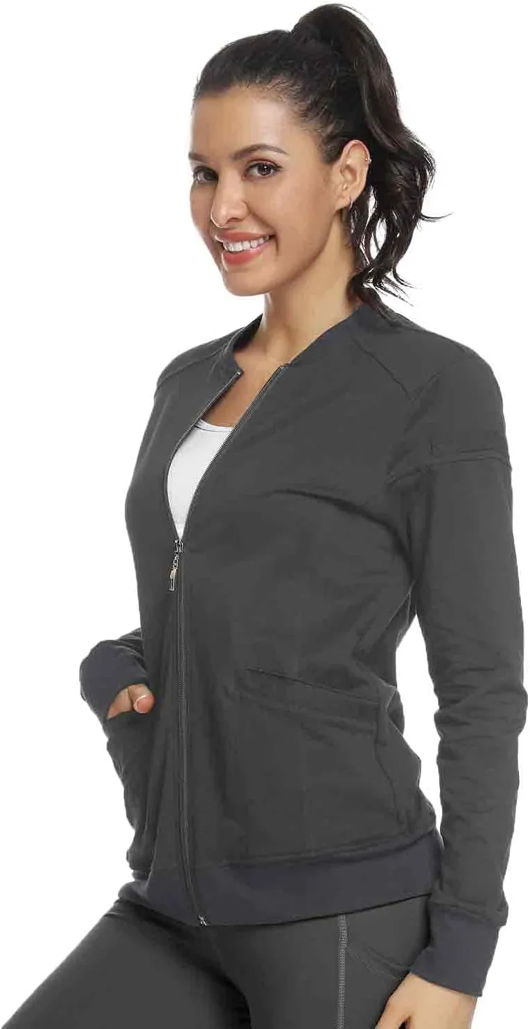 JEYONG Women's Zip Front Warm-Up Jacket