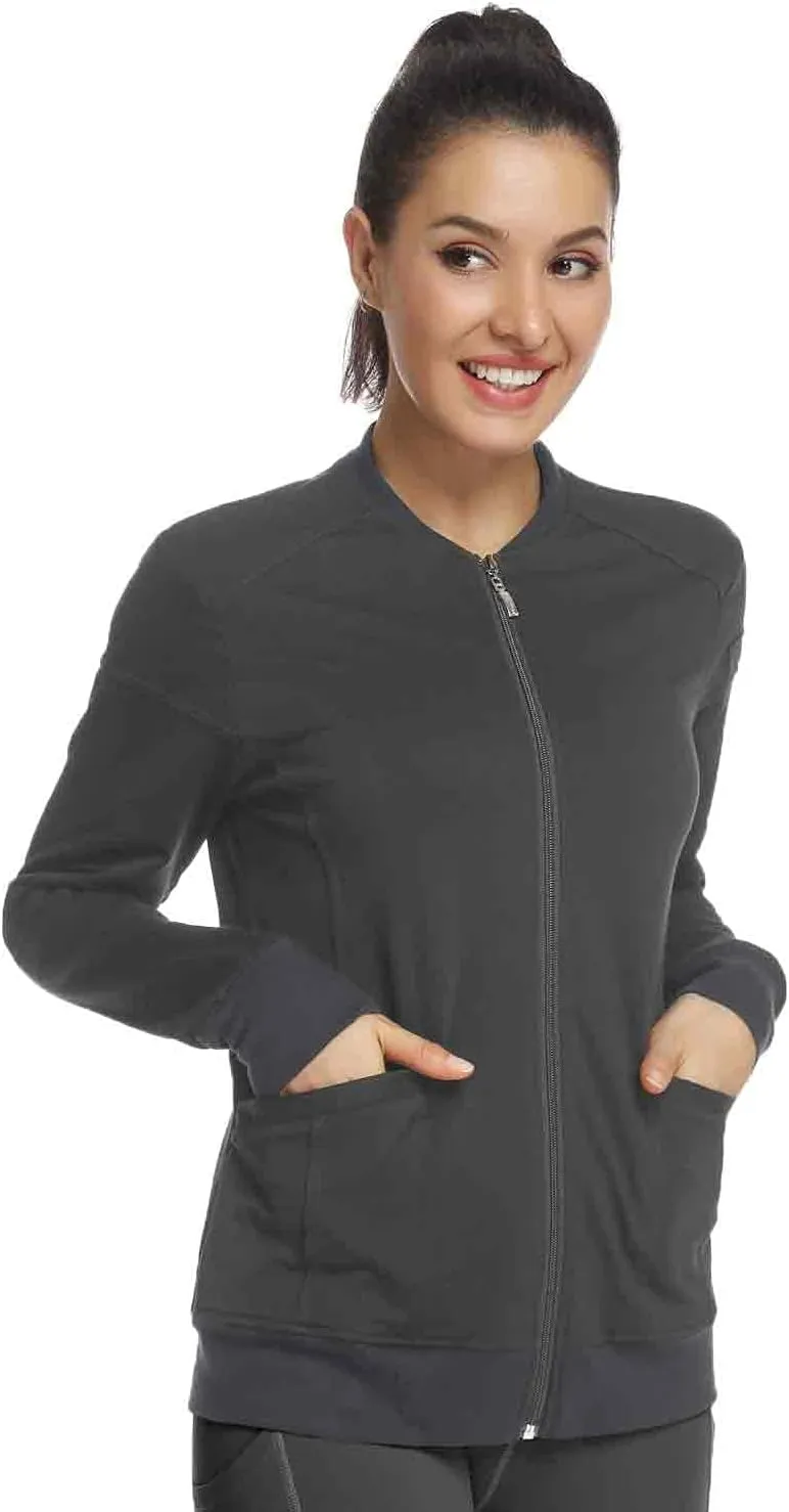 JEYONG Women's Zip Front Warm-Up Jacket