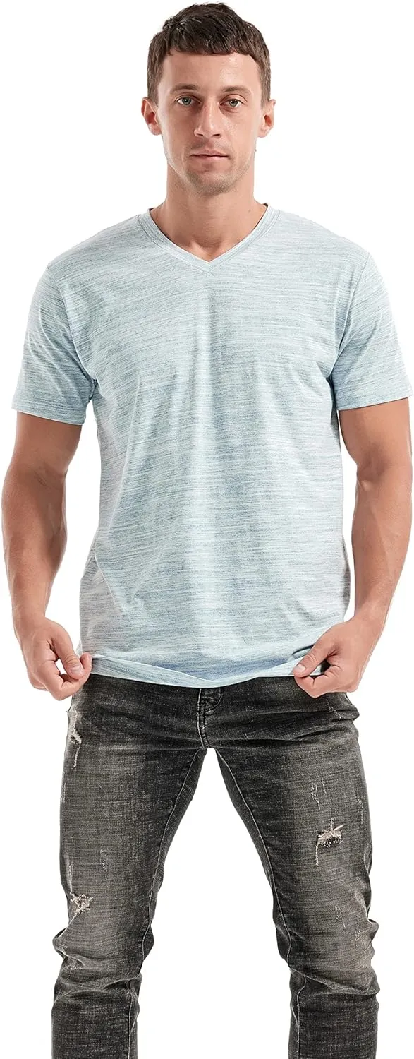 KLIEGOU Men's V Neck T Shirts - Casual Stylish Fitted Stretch Tees for Men
