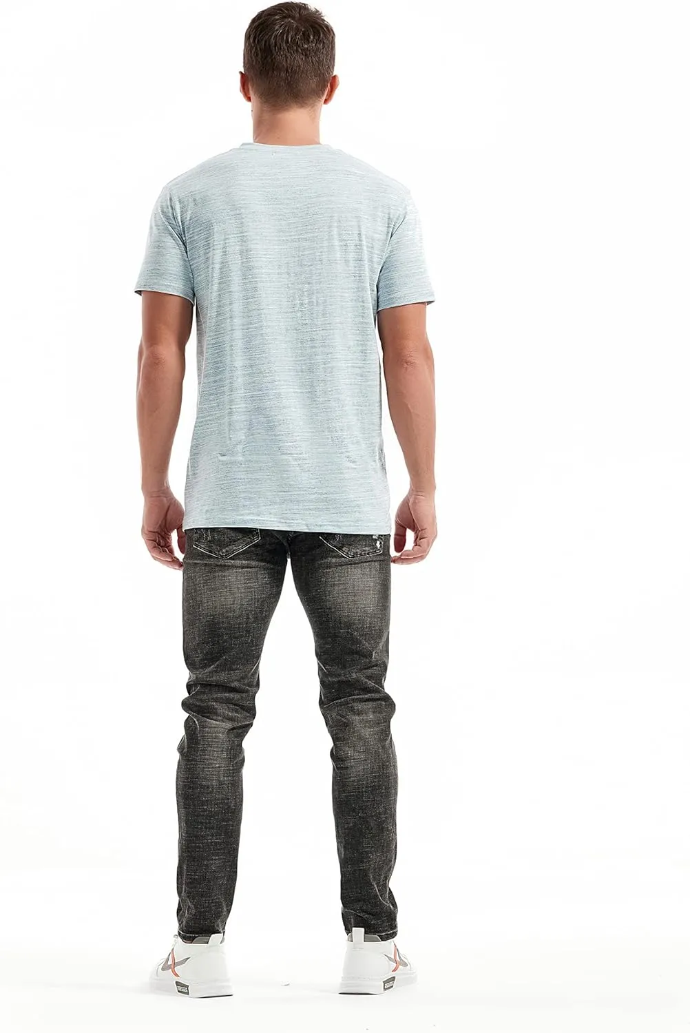 KLIEGOU Men's V Neck T Shirts - Casual Stylish Fitted Stretch Tees for Men