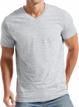 KLIEGOU Men's V Neck T Shirts - Casual Stylish Fitted Stretch Tees for Men