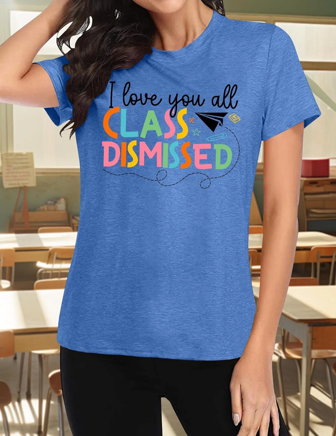 Last Day of School Teacher Shirt School Graduation Tee Teach Letter Print T Shirt Teacher Summer Holiday Tops