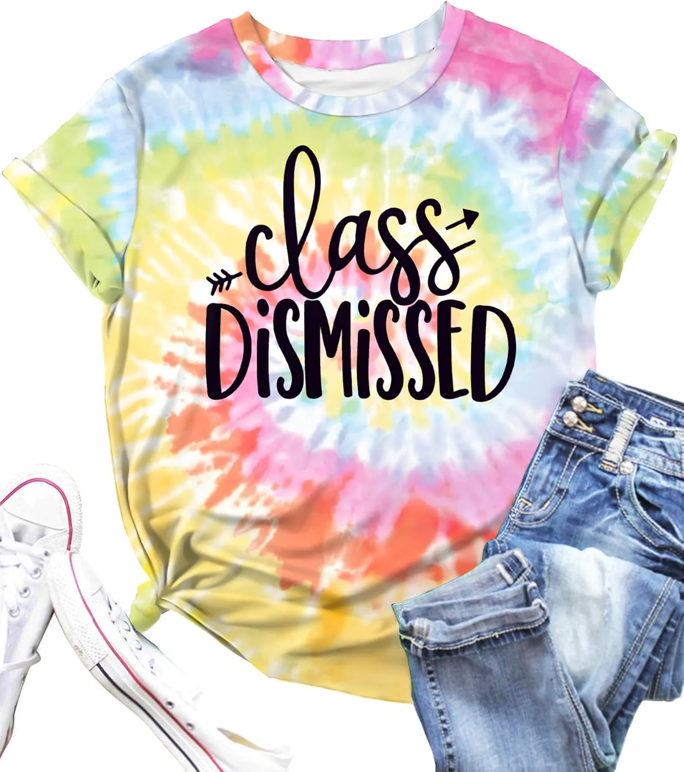 Last Day of School Teacher Shirt School Graduation Tee Teach Letter Print T Shirt Teacher Summer Holiday Tops