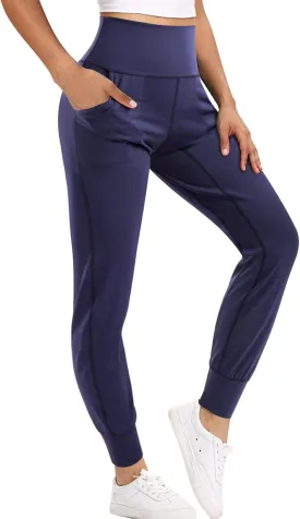 LEINIDINA Womens Jogger Pants High Waisted Sweatpants with Pockets Tapered Casual Lounge Pants Loose Track Cuff Leggings