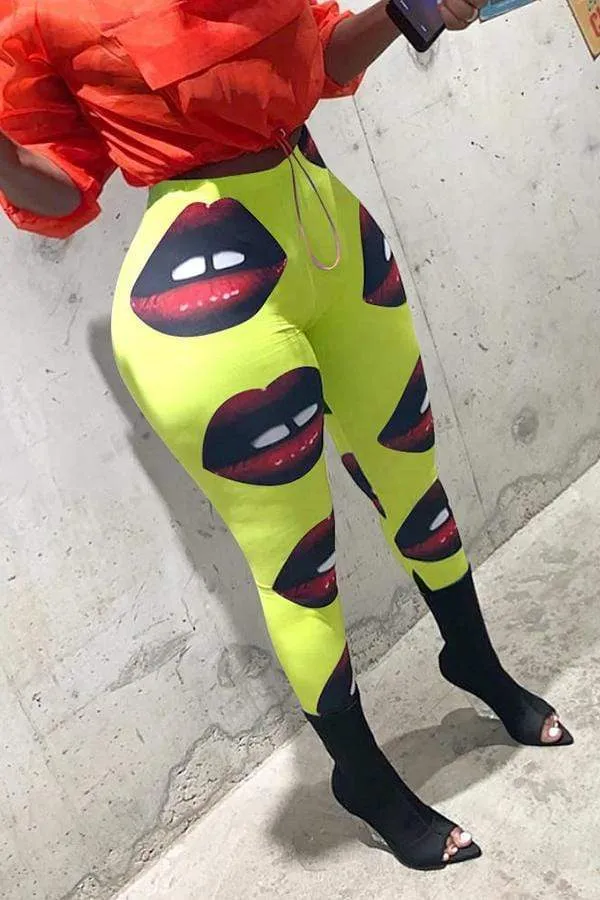 Lips Printed Pants