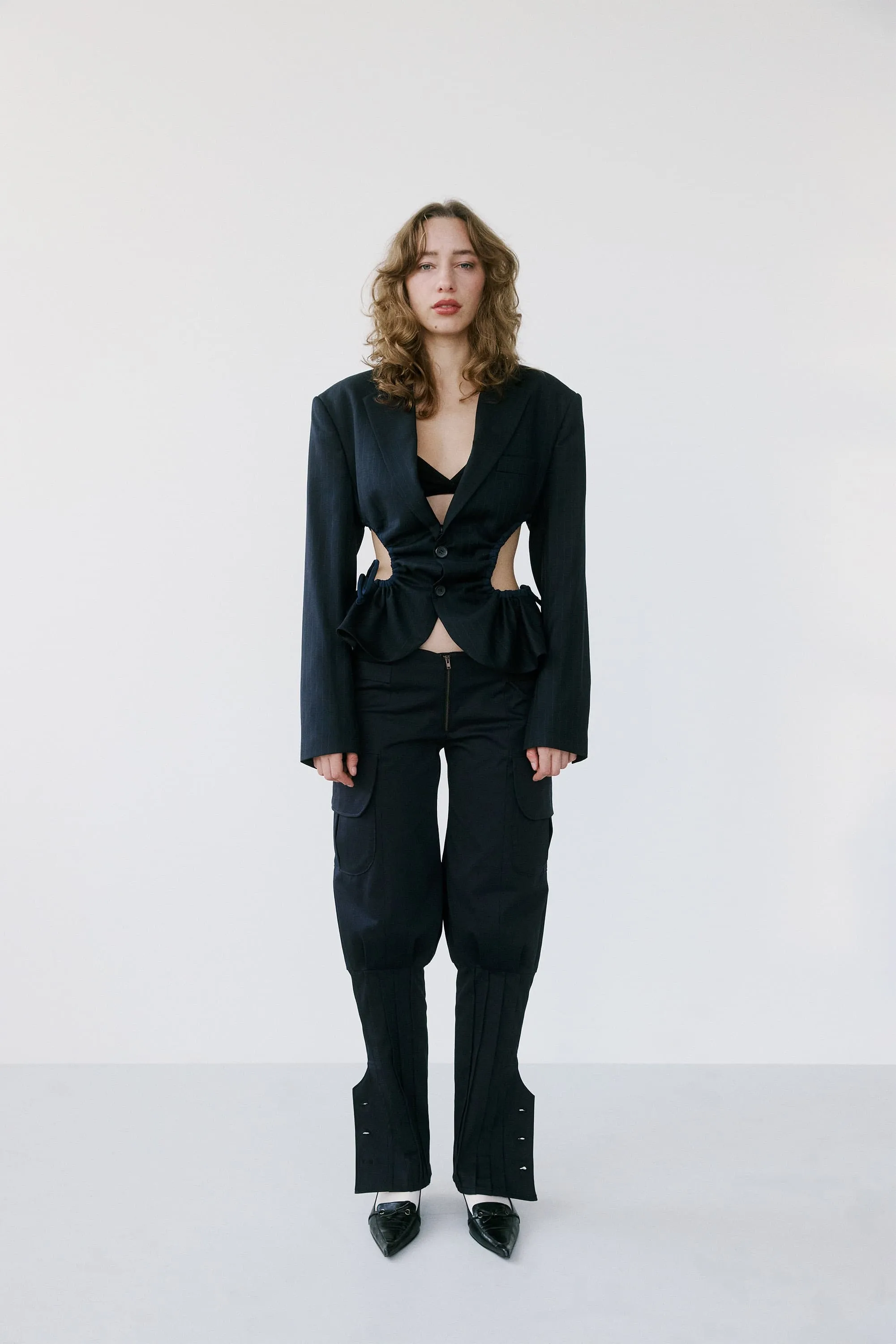 Liz tailored jacket – navy pinstripe