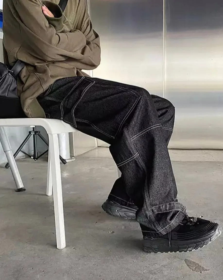 Loose Cargo Denim Jeans