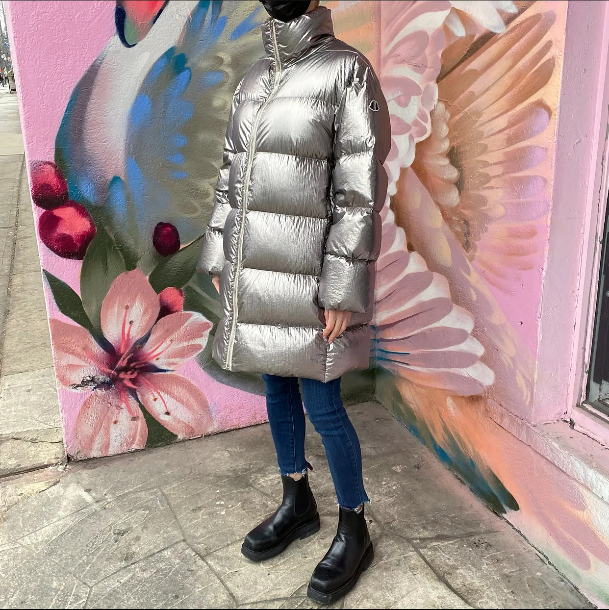 Moncler x Rick Owens Cyclopic Silver Down Puffer Coat - USA M