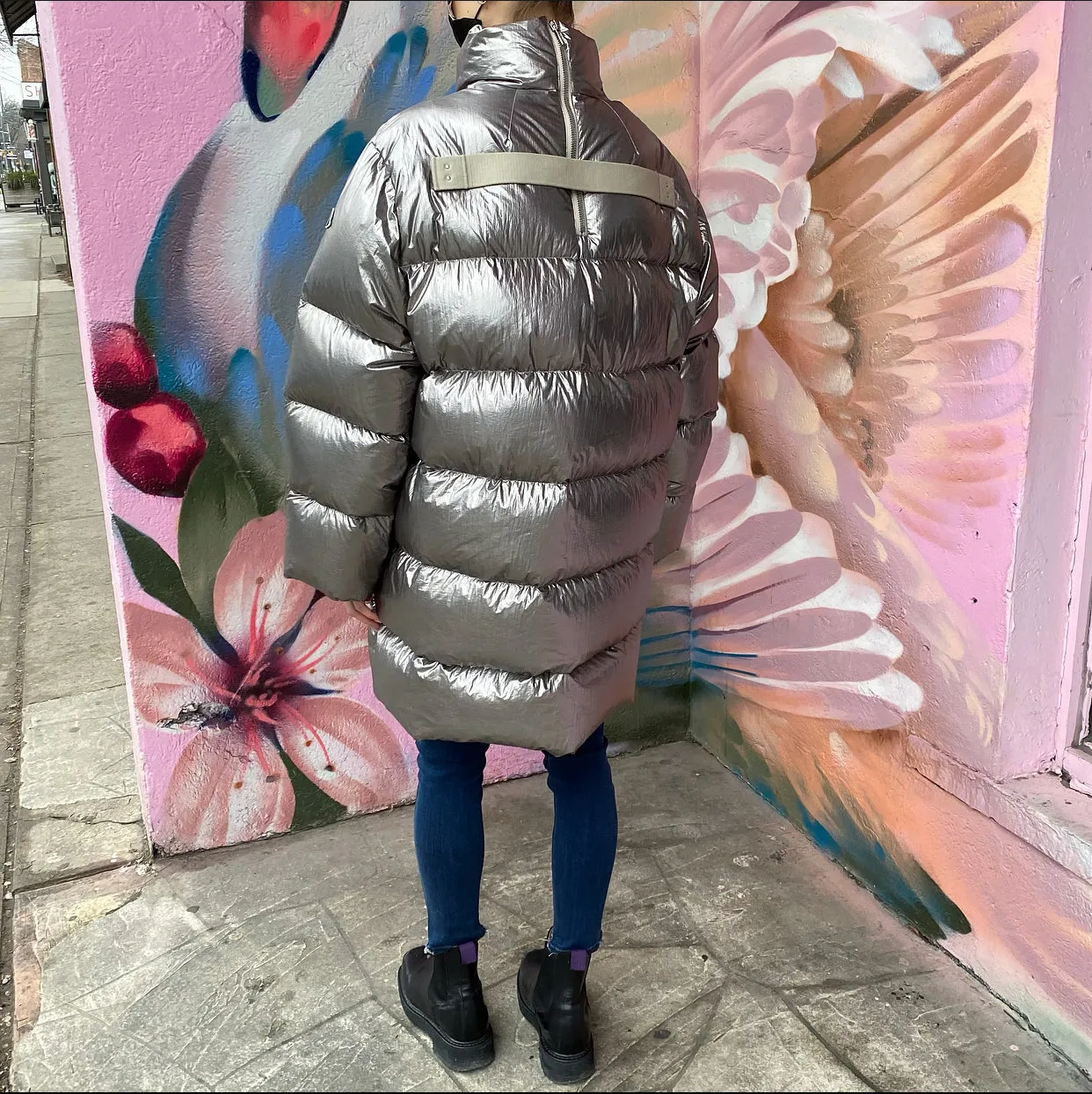 Moncler x Rick Owens Cyclopic Silver Down Puffer Coat - USA M