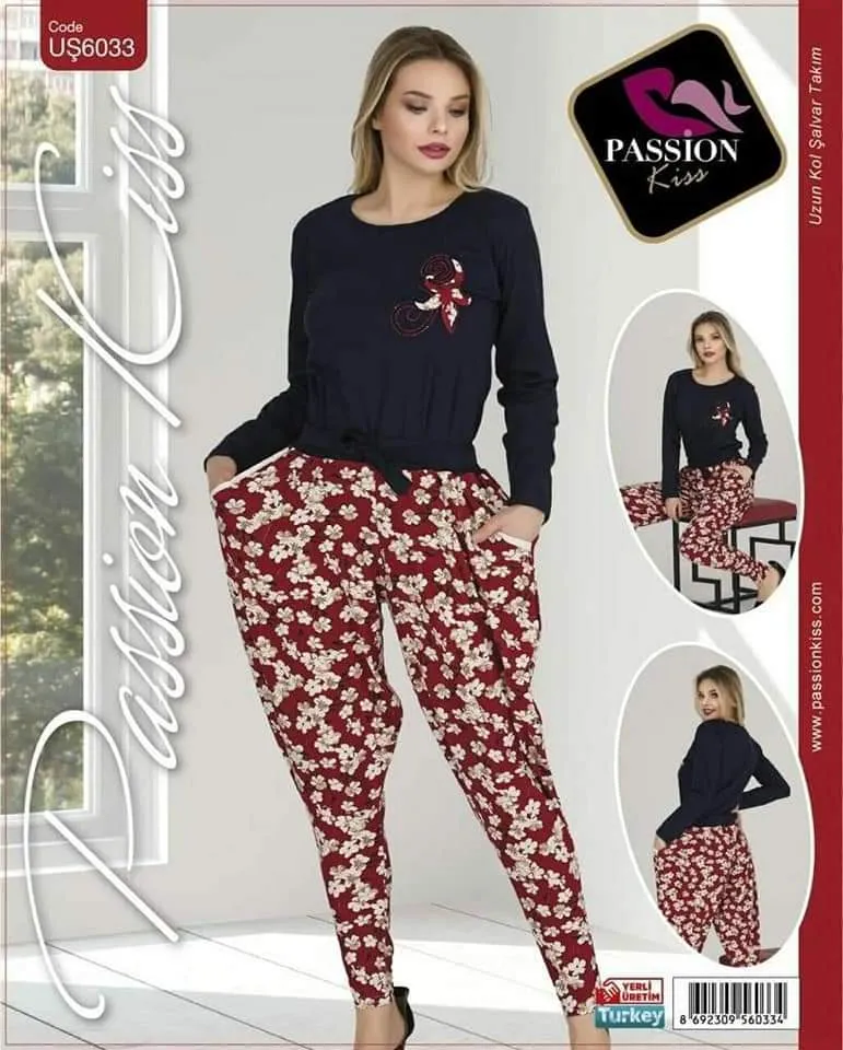 Passion Kiss Women's Fashion Full Sleeves Printed Homewear