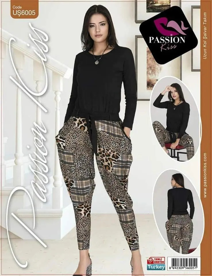 Passion Kiss Women's Fashion Full Sleeves Printed Homewear