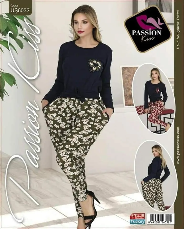 Passion Kiss Women's Fashion Full Sleeves Printed Homewear