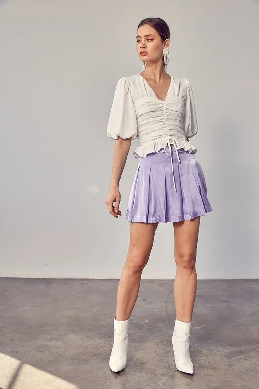 Pleated mini skirt