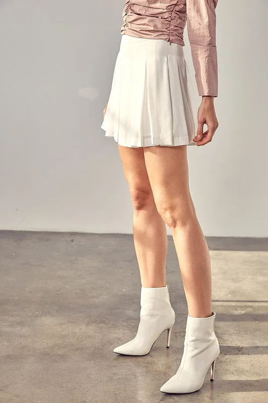 Pleated mini skirt
