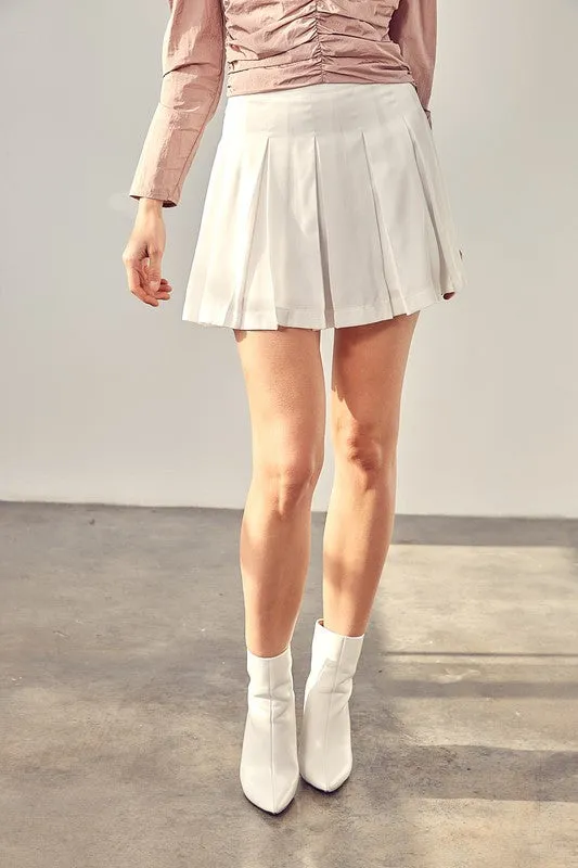 Pleated mini skirt