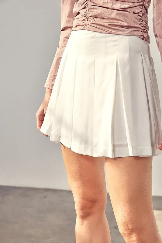 Pleated mini skirt