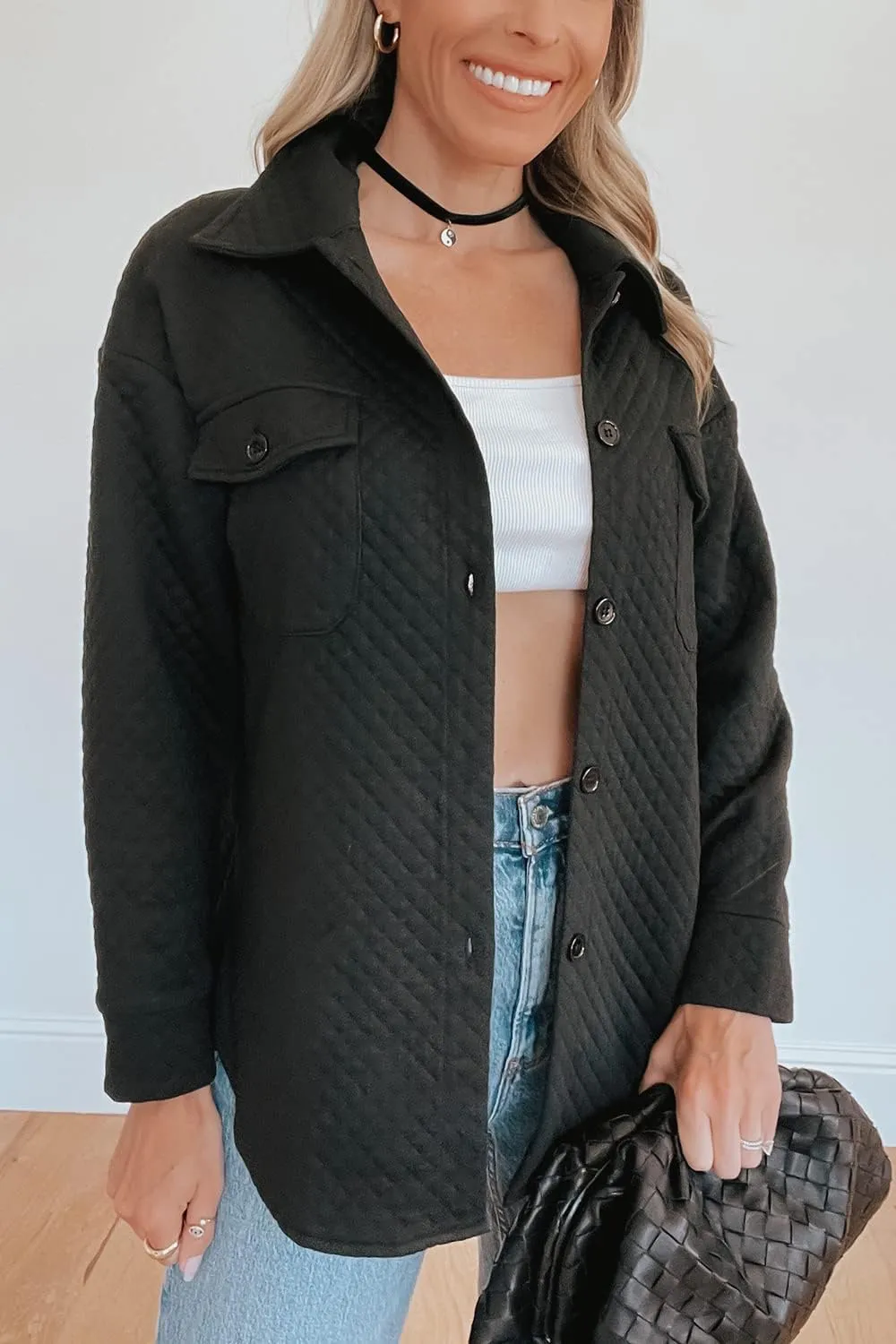 PRETTYGARDEN Women's 2024 Winter Jackets Lapel Coat Outerwear Casual Long Sleeve Button Down Blouse Shirts Tops