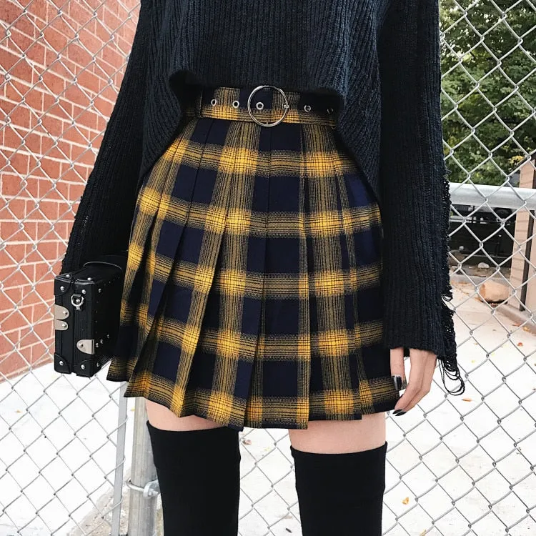 Punk Pleated Mini Skirt