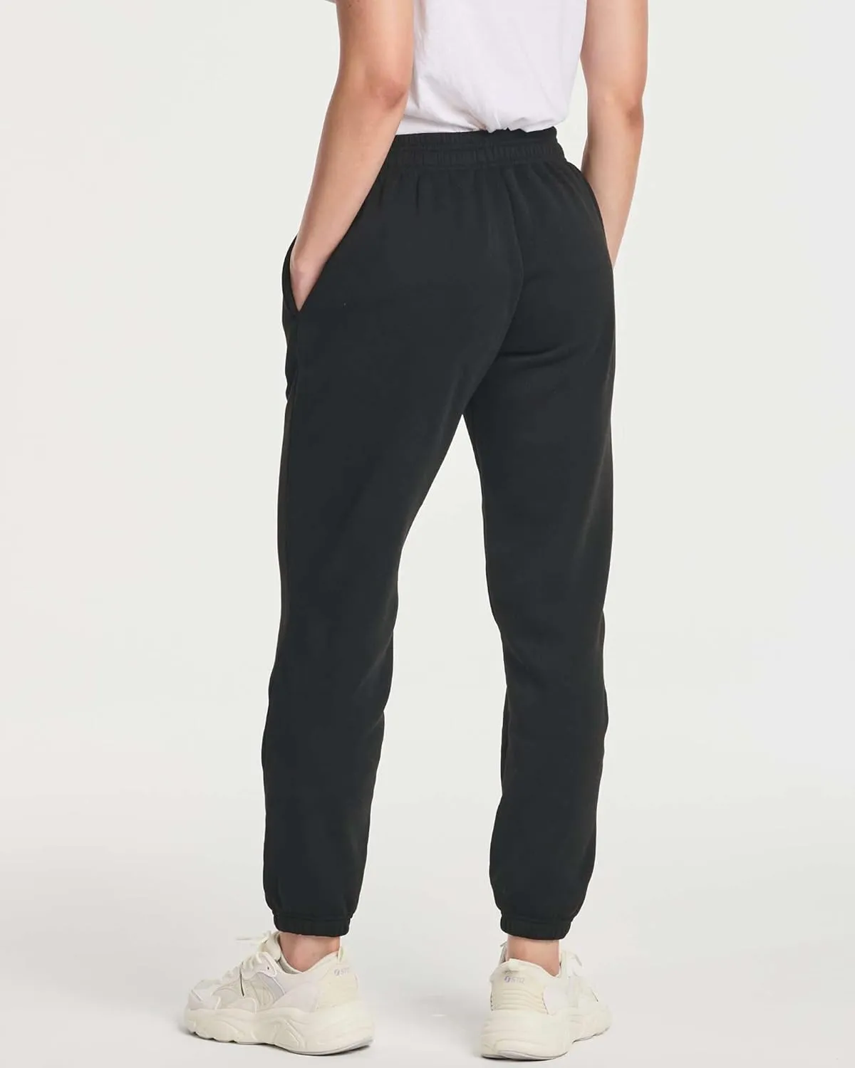 Real Essentials 3 Pack: Women's Fleece Jogger Sweatpants (Available in Plus Size)