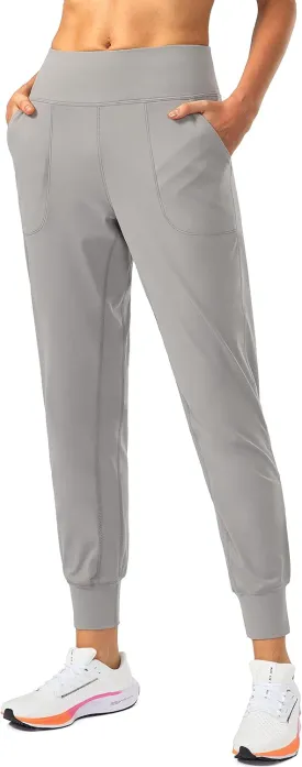 Soothfeel Women's Joggers with Zipper Pockets High Waisted Athletic Workout Yoga Pants Joggers for Women