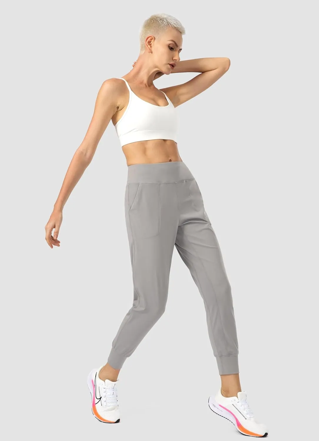 Soothfeel Women's Joggers with Zipper Pockets High Waisted Athletic Workout Yoga Pants Joggers for Women