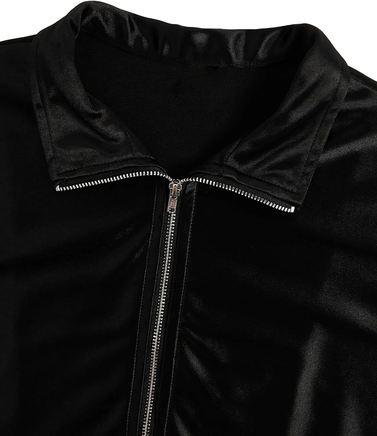 Verdusa Women's Bomber Satin Lightweight Jacket Drop Shoulder Long Sleeve Zip Up Outerwear