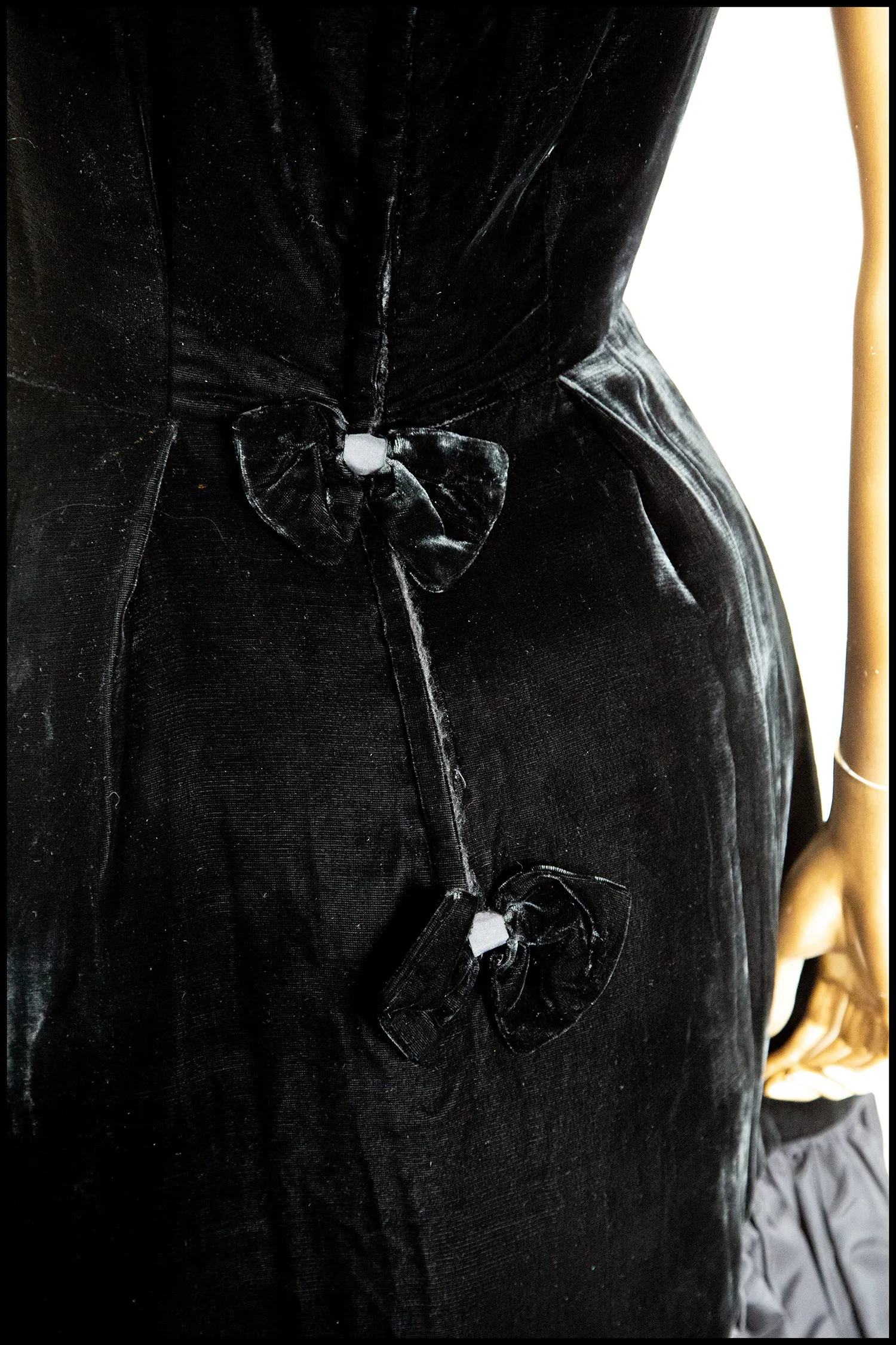 Vintage 1950s Black Velvet Bubble Cocktail Dress