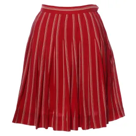 Vtg 60s CHANEL Silk Pleated High Waist Mini Skirt S