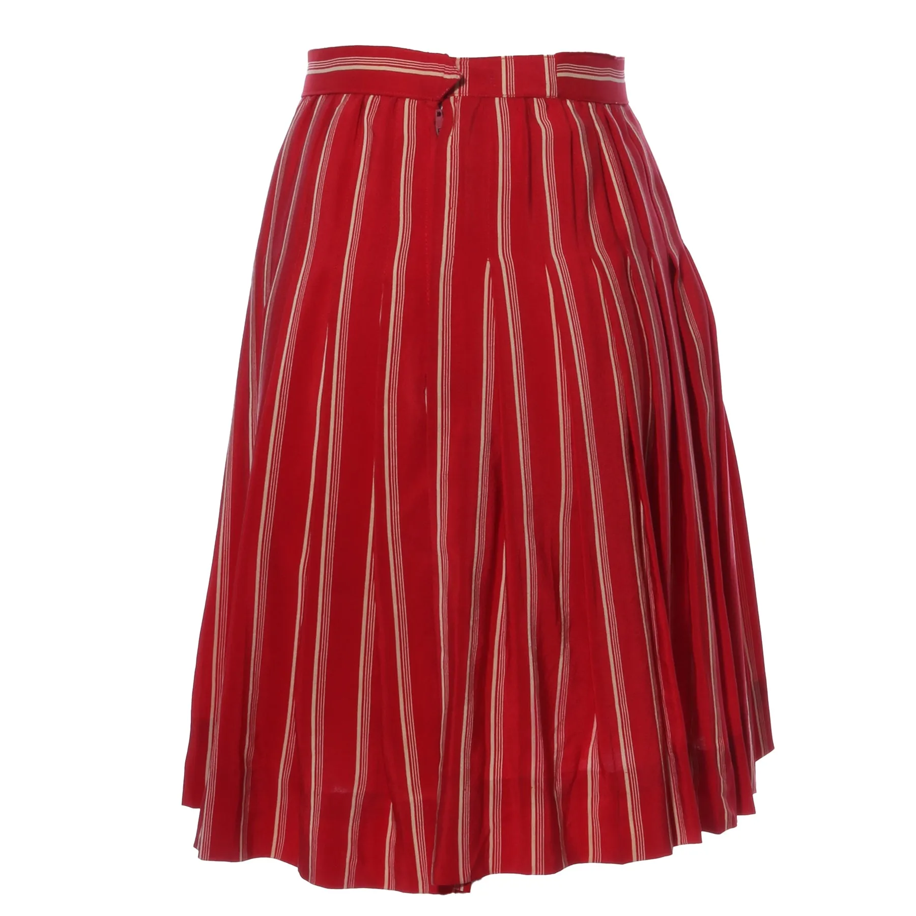 Vtg 60s CHANEL Silk Pleated High Waist Mini Skirt S