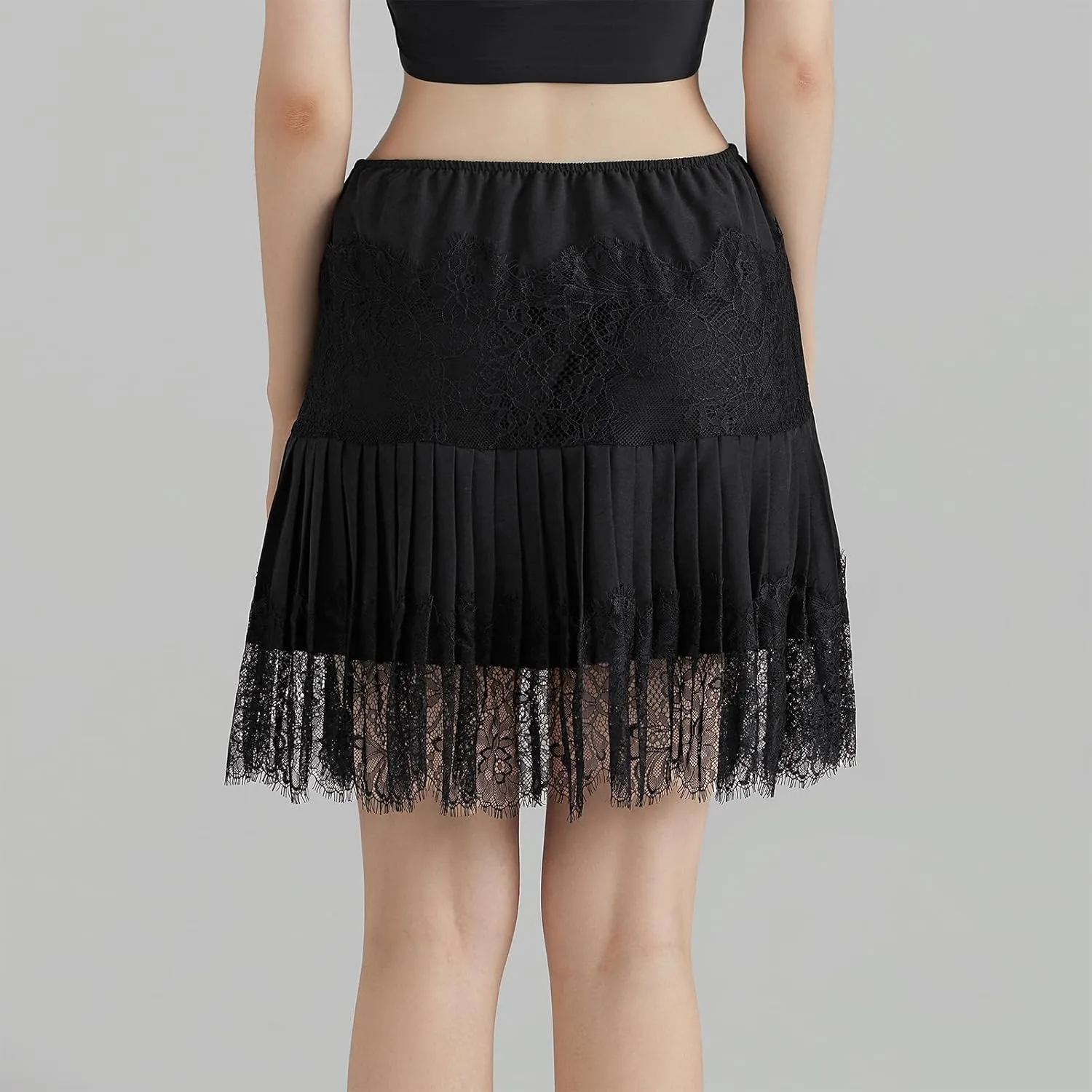 Women Ruffle Mini Skirt Y2k Lace Floral Half Skirt Low Rise Pleated Teen Girl Fairy A-line Flowy Short Underskirt