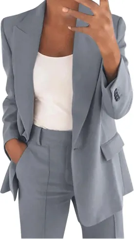 Women Suits 2 Piece Set Business Blazer Sets Women 2 Piece Outfits Casual Dressy Casual Plus Size Wide Pants Suit Set
