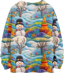Womens Christmas Knit Sweaters Holiday Crewneck Sweatshirts Xmas 3D Graphic Gnomes Santa Shirt Winter Long Sleeve Tops